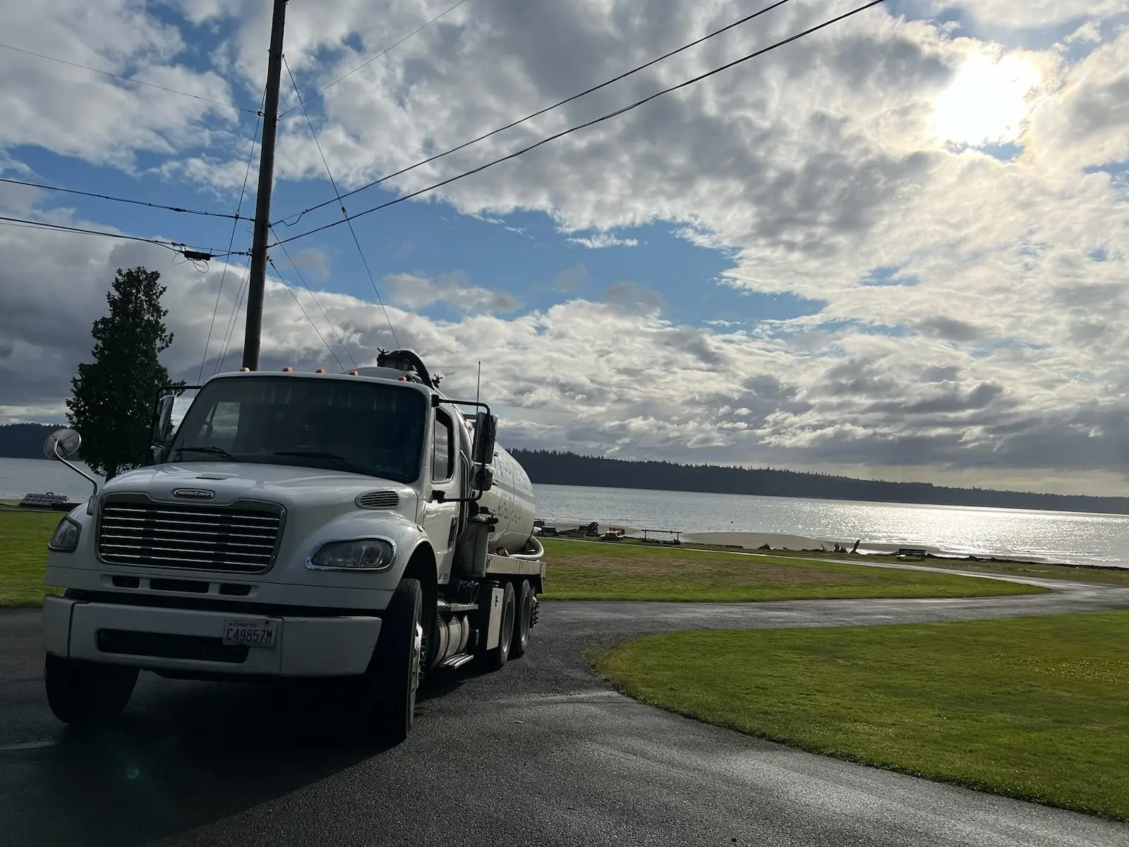A1 Septic Service vacuum truck in Everett, WA