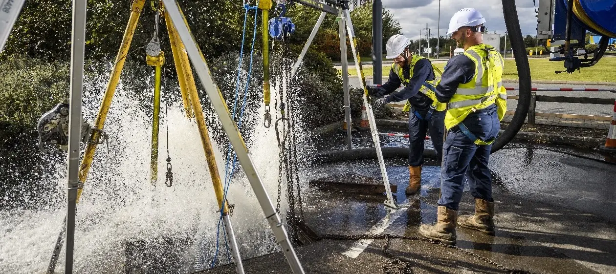 Professional emergency septic pumping service in action