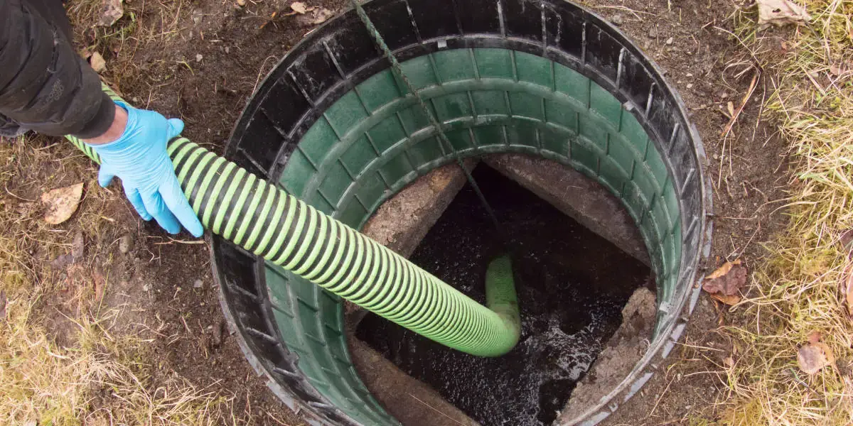 Septic riser installation close-up
