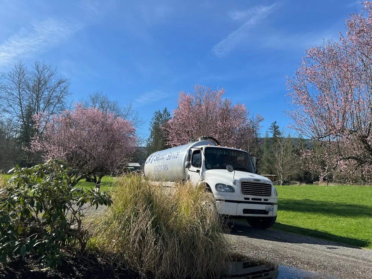 Septic tank maintenance work in progress