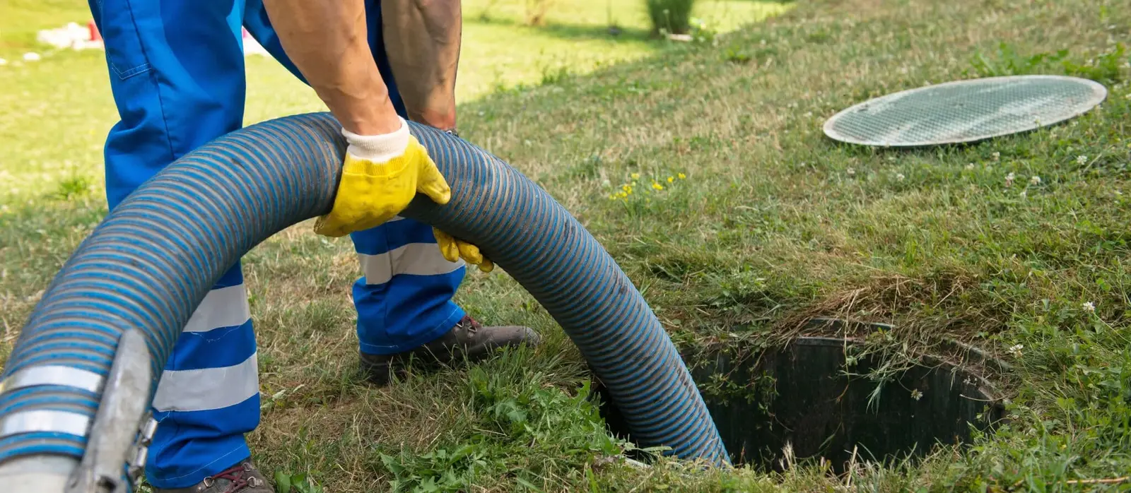 Professional sewer line connection work