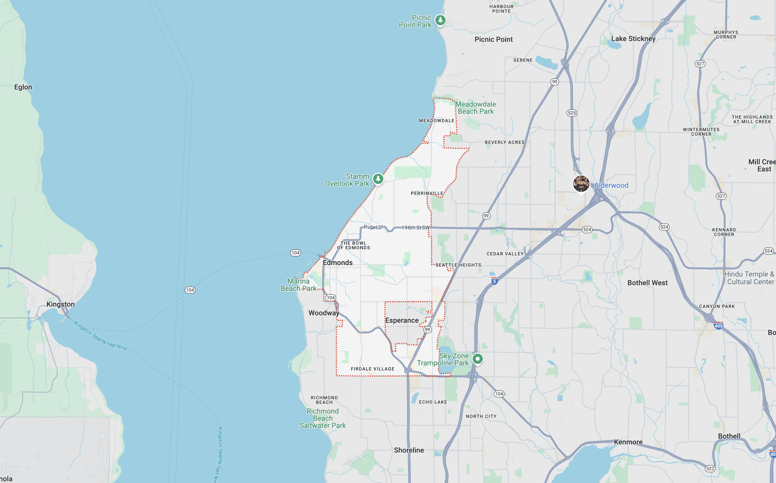 Map of Edmonds, WA