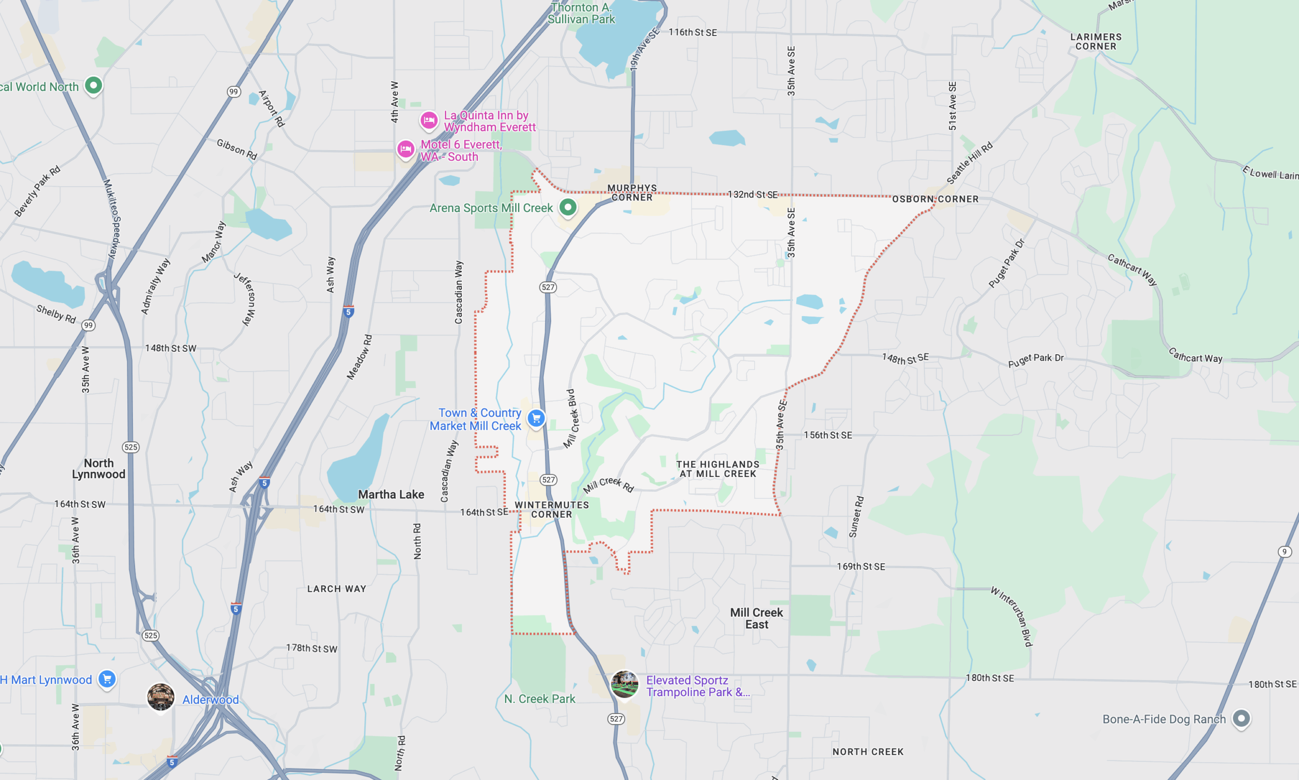 Map of Mill Creek, WA