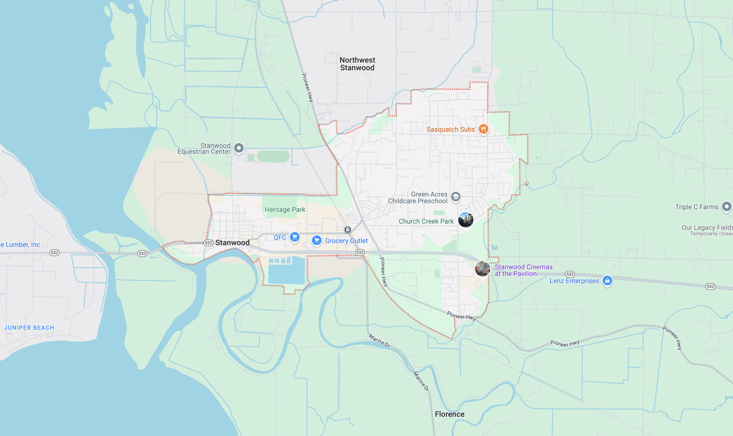 Map of Stanwood, WA